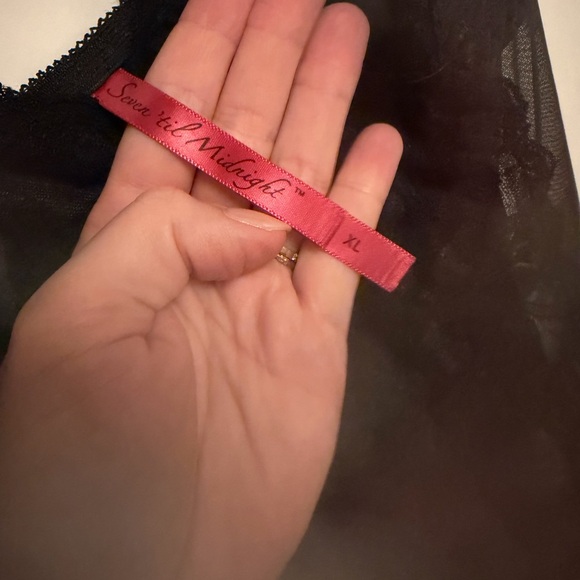 Seven til Midnight Sexy Hot Mesh Floor Length Robe Lace XL Black Lingerie - Picture 5 of 6